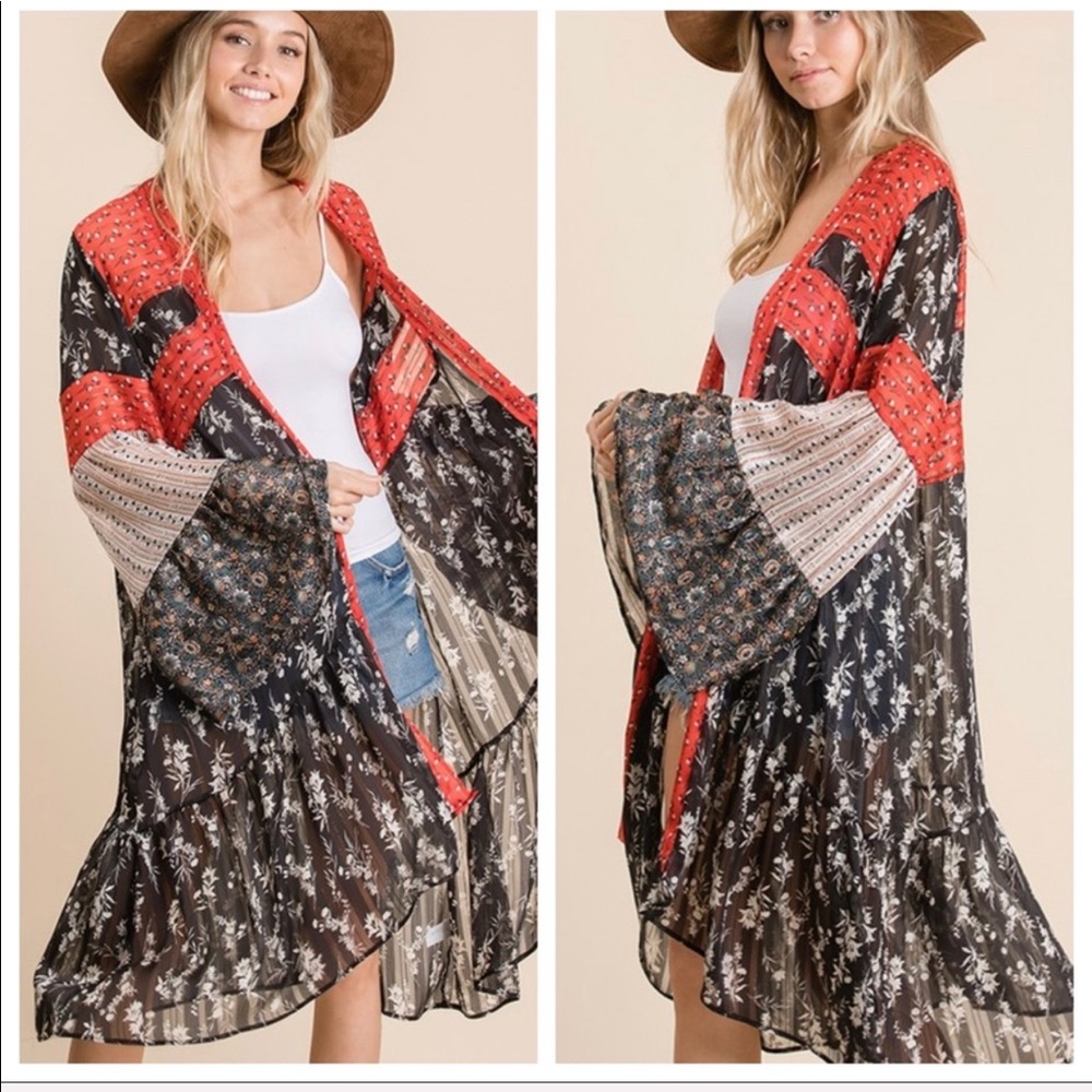 ✨LAST ONE✨Boho chic flowy long print Duster/kimono - Picture 6 of 8